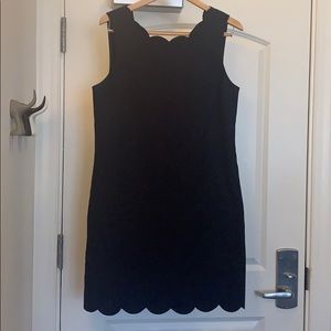 J. Crew Navy Scalloped Dress